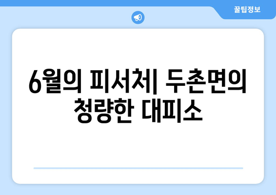 6월의 피서처| 두촌면의 청량한 대피소