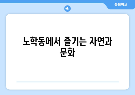 노학동에서 즐기는 자연과 문화