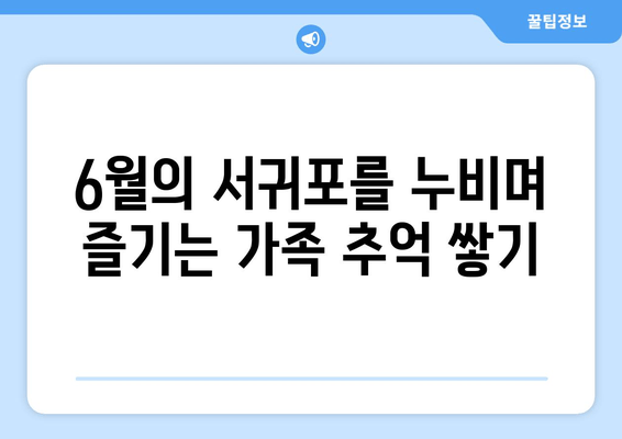 6월의 서귀포를 누비며 즐기는 가족 추억 쌓기