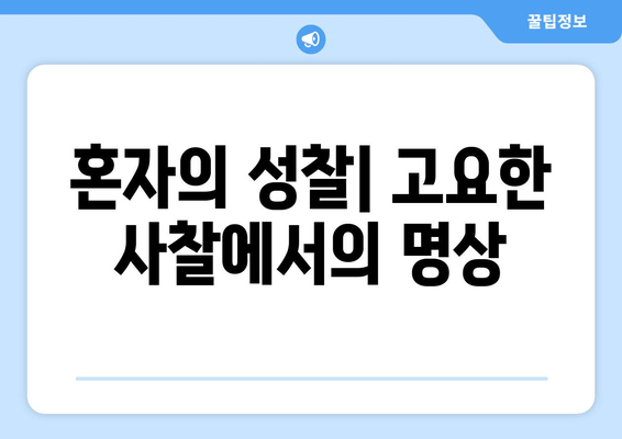 혼자의 성찰| 고요한 사찰에서의 명상