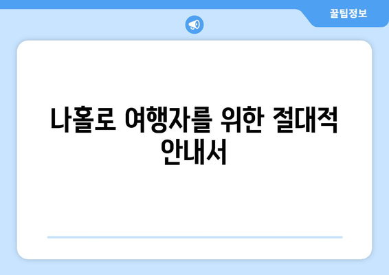 나홀로 여행자를 위한 절대적 안내서