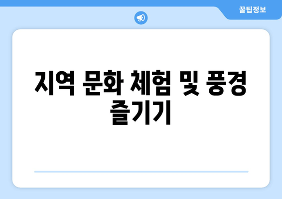 지역 문화 체험 및 풍경 즐기기