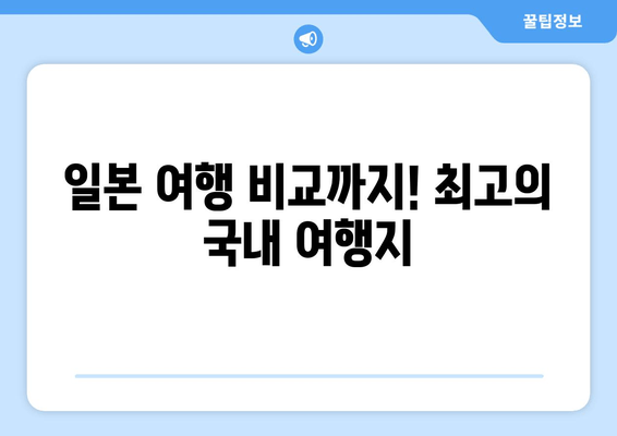 일본 여행 비교까지! 최고의 국내 여행지