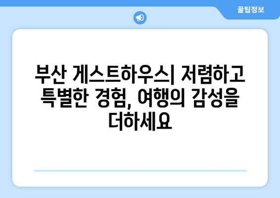 부산 숙소 완벽 가이드| 안락한 휴식을 위한 최고의 선택 | 부산 호텔 추천, 부산 게스트하우스, 부산 숙박 정보