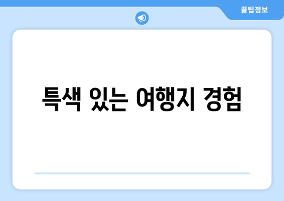 특색 있는 여행지 경험