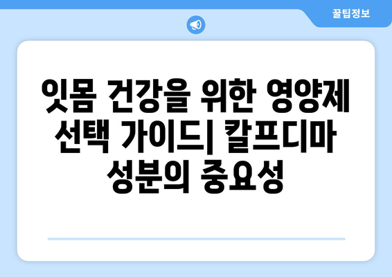 잇몸 건강을 위한 영양제 추천| 칼프디마 성분 함유 제품 비교 분석 | 잇몸 건강, 잇몸 영양제, 칼프디마, 비교