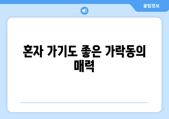 혼자 가기도 좋은 가락동의 매력