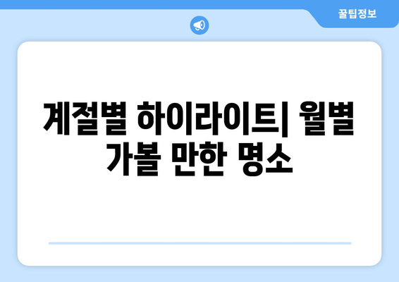 계절별 하이라이트| 월별 가볼 만한 명소