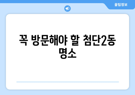 꼭 방문해야 할 첨단2동 명소