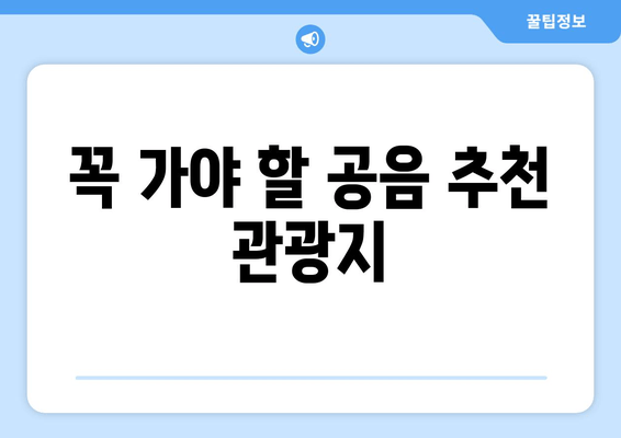 꼭 가야 할 공음 추천 관광지