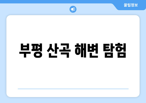 부평 산곡 해변 탐험