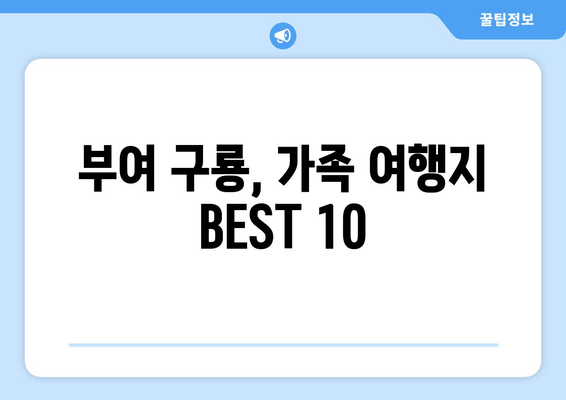 부여 구룡, 가족 여행지 BEST 10