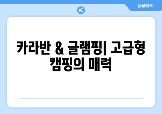 카라반 & 글램핑| 고급형 캠핑의 매력