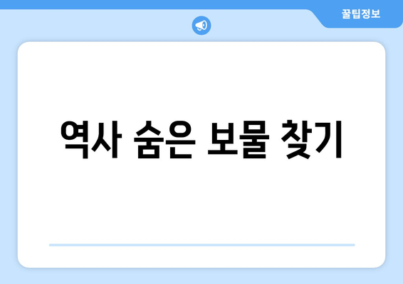 역사 숨은 보물 찾기