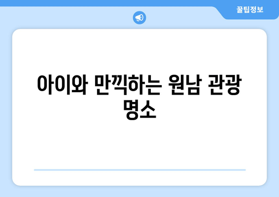 아이와 만끽하는 원남 관광 명소