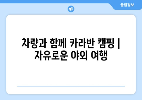 차량과 함께 카라반 캠핑 | 자유로운 야외 여행