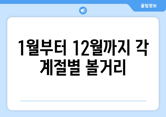 1월부터 12월까지 각 계절별 볼거리