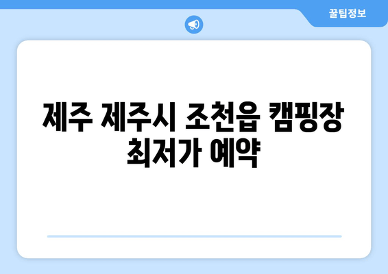 제주 제주시 조천읍 캠핑장 최저가 예약