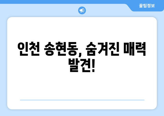 인천 송현동, 숨겨진 매력 발견!