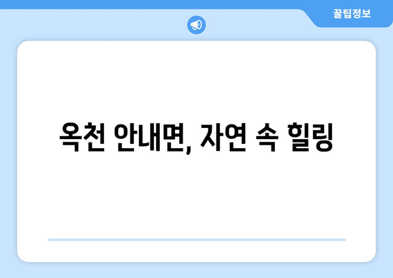 옥천 안내면, 자연 속 힐링