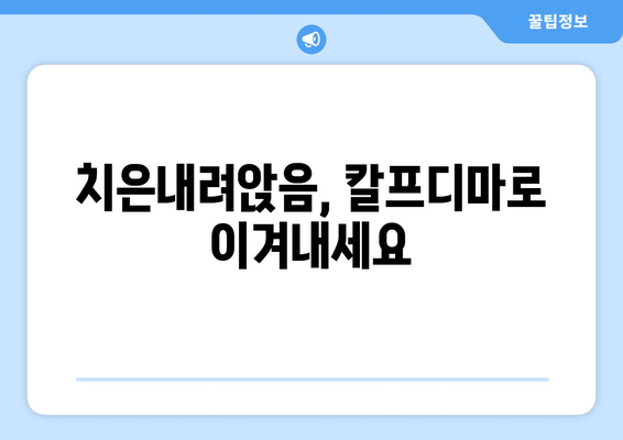 치은내려앉음 극복, 칼프디마 영양제 추천 | 치주 질환, 잇몸 건강, 영양 관리