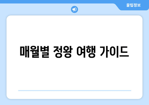 매월별 정왕 여행 가이드