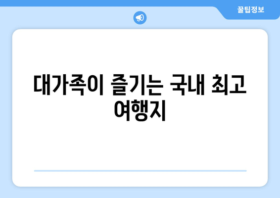 대가족이 즐기는 국내 최고 여행지