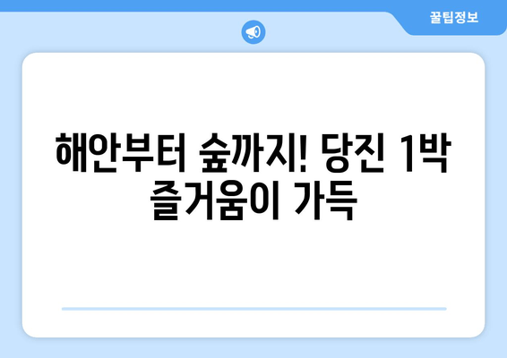 해안부터 숲까지! 당진 1박 즐거움이 가득