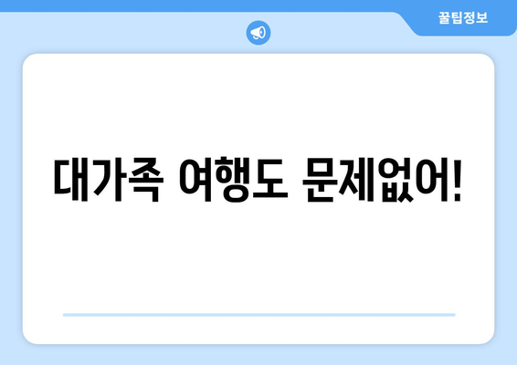 대가족 여행도 문제없어!