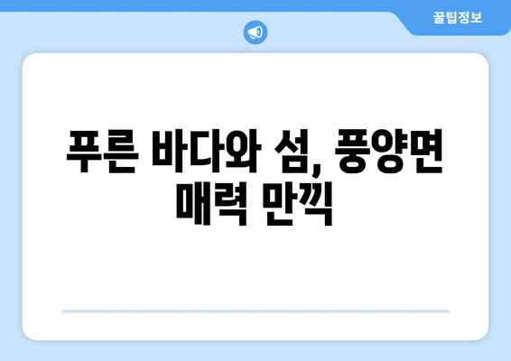 푸른 바다와 섬, 풍양면 매력 만끽