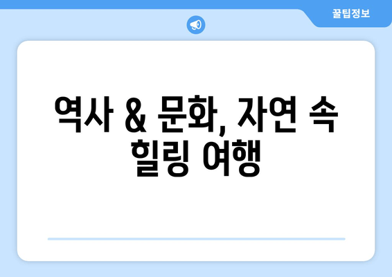 역사 & 문화, 자연 속 힐링 여행