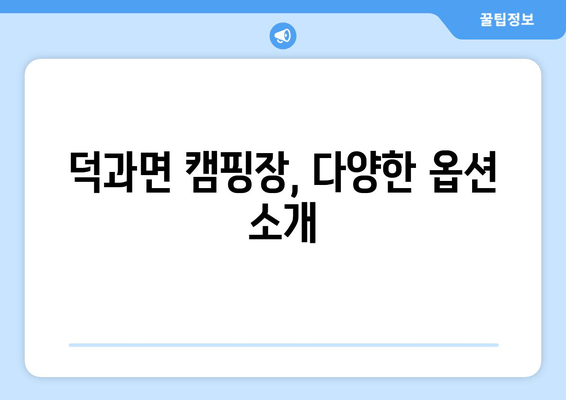 덕과면 캠핑장, 다양한 옵션 소개