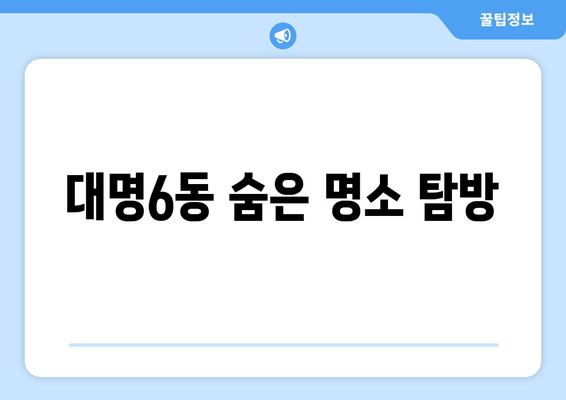 대명6동 숨은 명소 탐방