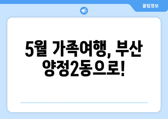 5월 가족여행, 부산 양정2동으로!