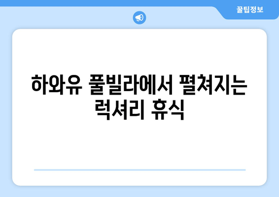 거제도 하와이, 하와유 풀빌라에서 꿈꿔왔던 휴식을! | 거제도 풀빌라, 하와유 풀빌라, 럭셔리 풀빌라, 휴양 여행, 가족 여행