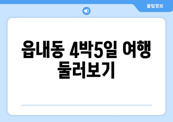 읍내동 4박5일 여행 둘러보기