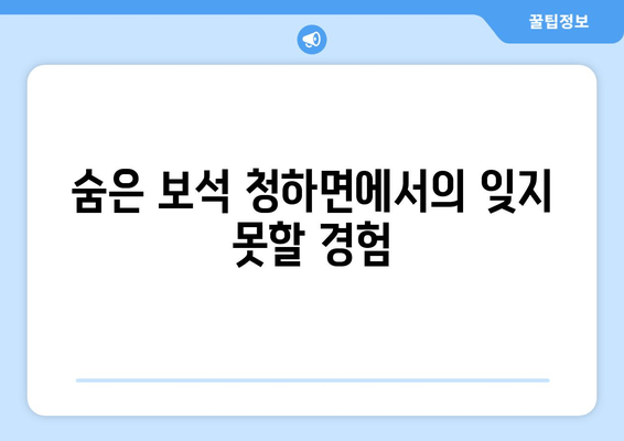 숨은 보석 청하면에서의 잊지 못할 경험