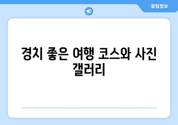 경치 좋은 여행 코스와 사진 갤러리