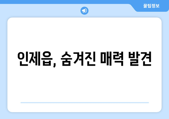 인제읍, 숨겨진 매력 발견