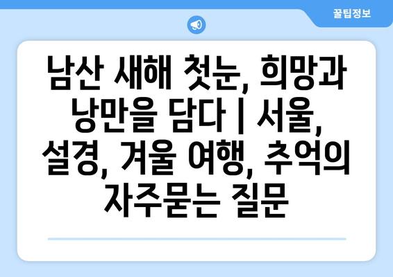 남산 새해 첫눈, 희망과 낭만을 담다 | 서울, 설경, 겨울 여행, 추억