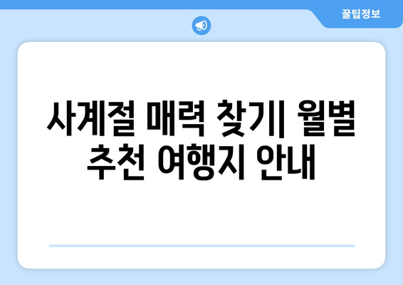 사계절 매력 찾기| 월별 추천 여행지 안내