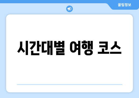 시간대별 여행 코스