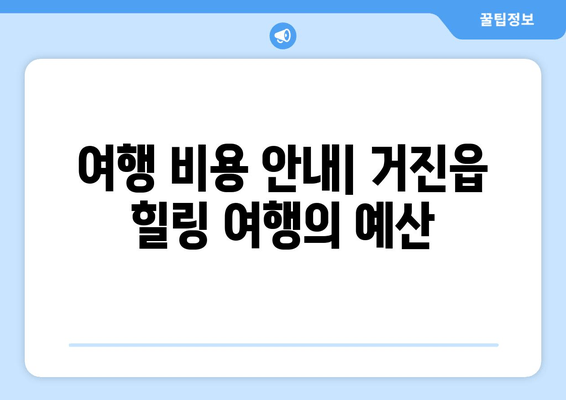 여행 비용 안내| 거진읍 힐링 여행의 예산