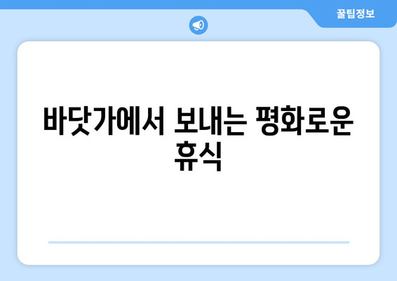 바닷가에서 보내는 평화로운 휴식