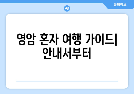 영암 혼자 여행 가이드| 안내서부터