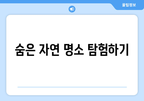 숨은 자연 명소 탐험하기