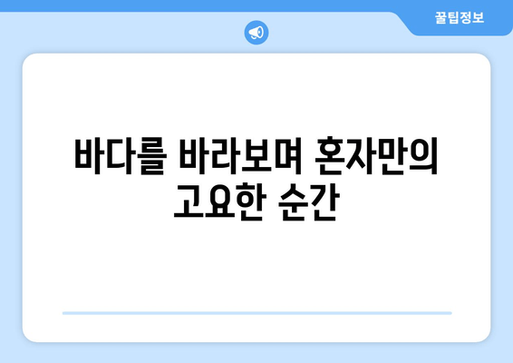 바다를 바라보며 혼자만의 고요한 순간