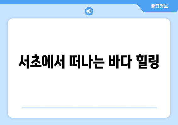 서초에서 떠나는 바다 힐링