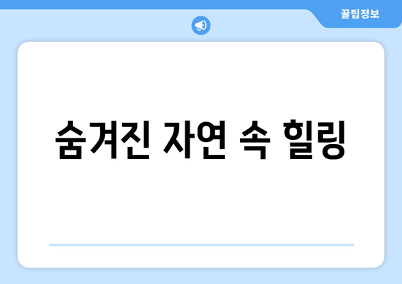 숨겨진 자연 속 힐링