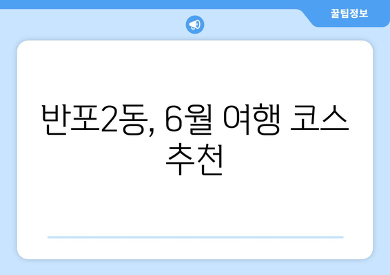 반포2동, 6월 여행 코스 추천